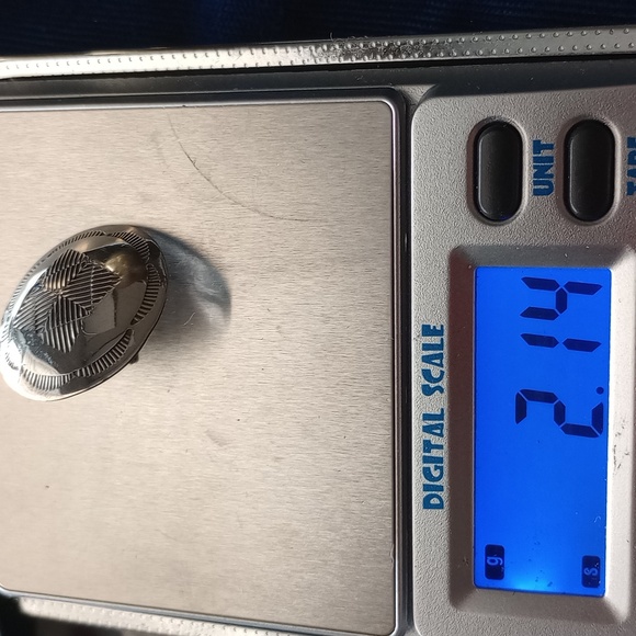 Zuni Sterling Silver Round Earrings with Texture Design Signed Myron Panteah - Picture 9 of 14